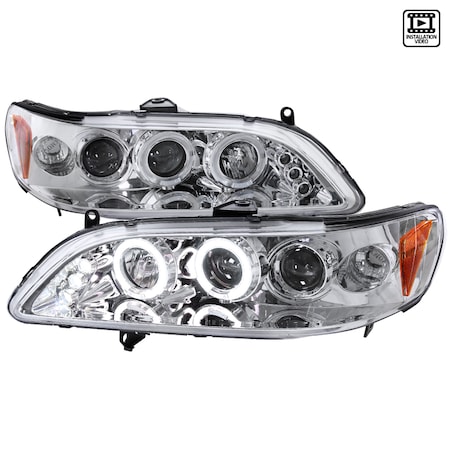 Spec-D Tuning 98-02 Honda Accord Halo LED Projector Chrome 2LHP-ACD98-TM